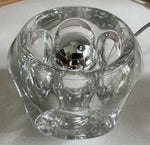 Pair of 1970s Putzler Clear Circular Convex Glass Table Lamps