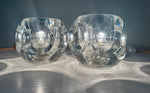 Pair of 1970s Putzler Clear Circular Convex Glass Table Lamps