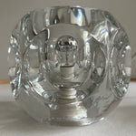 Pair of 1970s Putzler Clear Circular Convex Glass Table Lamps