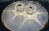 Pair of 1970s Putzler Clear Circular Convex Glass Table Lamps