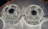 Pair of 1970s Putzler Clear Circular Convex Glass Table Lamps