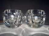 Pair of 1970s Putzler Clear Circular Convex Glass Table Lamps