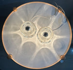 Pair of 1970s Putzler Clear Circular Convex Glass Table Lamps