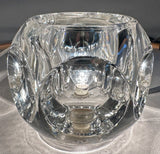 Pair of 1970s Putzler Clear Circular Convex Glass Table Lamps