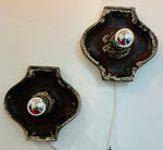 Pair of 1970s German Fat Lava Hustadt Brown Ceramic Wall Lights