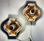 Pair of 1970s German Fat Lava Hustadt Brown Ceramic Wall Lights