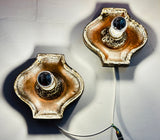 Pair of 1970s German Fat Lava Hustadt Brown Ceramic Wall Lights