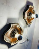 Pair of 1970s German Fat Lava Hustadt Brown Ceramic Wall Lights