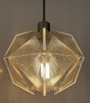 Pair of 1970s Sompex Nylon and Perspex Pendant Lights