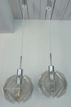 Pair of 1970s Sompex Nylon and Perspex Pendant Lights