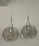 Pair of 1970s Sompex Nylon and Perspex Pendant Lights