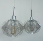 Pair of 1970s Sompex Nylon and Perspex Pendant Lights