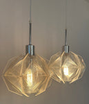 Pair of 1970s Sompex Nylon and Perspex Pendant Lights