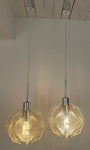 Pair of 1970s Sompex Nylon and Perspex Pendant Lights