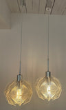 Pair of 1970s Sompex Nylon and Perspex Pendant Lights