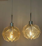 Pair of 1970s Sompex Nylon and Perspex Pendant Lights