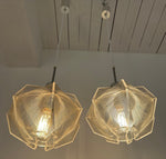 Pair of 1970s Sompex Nylon and Perspex Pendant Lights