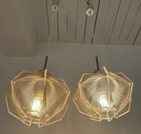 Pair of 1970s Sompex Nylon and Perspex Pendant Lights