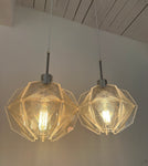 Pair of 1970s Sompex Nylon and Perspex Pendant Lights