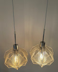 Pair of 1970s Sompex Nylon and Perspex Pendant Lights