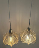 Pair of 1970s Sompex Nylon and Perspex Pendant Lights