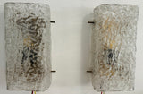 Pair of 1970s Kaiser Rectangular Frosted Glass Wall Lights