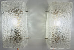 Pair of 1970s Kaiser Rectangular Frosted Glass Wall Lights