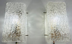 Pair of 1970s Kaiser Rectangular Frosted Glass Wall Lights