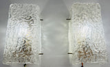 Pair of 1970s Kaiser Rectangular Frosted Glass Wall Lights