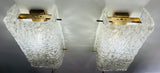 Pair of 1970s Kaiser Rectangular Frosted Glass Wall Lights