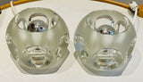 Pair of 1970s Putzler Frosted & Clear Concave Glass Table Lamps