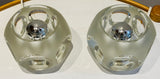 Pair of 1970s Putzler Frosted & Clear Concave Glass Table Lamps