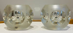 Pair of 1970s Putzler Frosted & Clear Concave Glass Table Lamps
