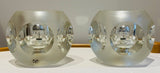 Pair of 1970s Putzler Frosted & Clear Concave Glass Table Lamps