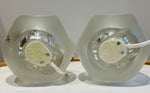 Pair of 1970s Putzler Frosted & Clear Concave Glass Table Lamps