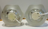 Pair of 1970s Putzler Frosted & Clear Concave Glass Table Lamps