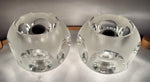 Pair of 1970s Putzler Frosted & Clear Concave Glass Table Lamps