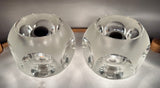Pair of 1970s Putzler Frosted & Clear Concave Glass Table Lamps