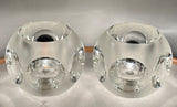 Pair of 1970s Putzler Frosted & Clear Concave Glass Table Lamps