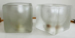 Pair of 1970s German Putzler Frosted Cubed Glass Table Lamps