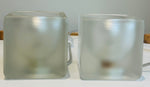 Pair of 1970s German Putzler Frosted Cubed Glass Table Lamps