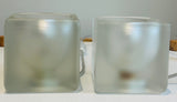 Pair of 1970s German Putzler Frosted Cubed Glass Table Lamps
