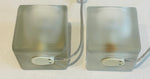 Pair of 1970s German Putzler Frosted Cubed Glass Table Lamps