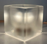 Pair of 1970s German Putzler Frosted Cubed Glass Table Lamps