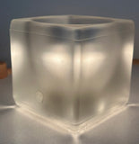 Pair of 1970s German Putzler Frosted Cubed Glass Table Lamps