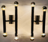 Pair of 1970s Italian Sciolari Two Tube Wall Lights