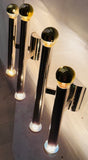 Pair of 1970s Italian Sciolari Two Tube Wall Lights