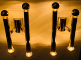 Pair of 1970s Italian Sciolari Two Tube Wall Lights