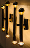 Pair of 1970s Italian Sciolari Two Tube Wall Lights