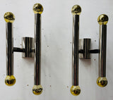 Pair of 1970s Italian Sciolari Two Tube Wall Lights